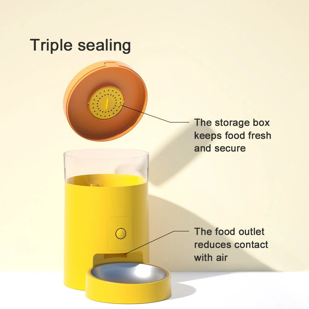 HEYBO Automatic Cat Feeder Wi-Fi Rechargeable Cats Food Dispenser with 30-Day Life