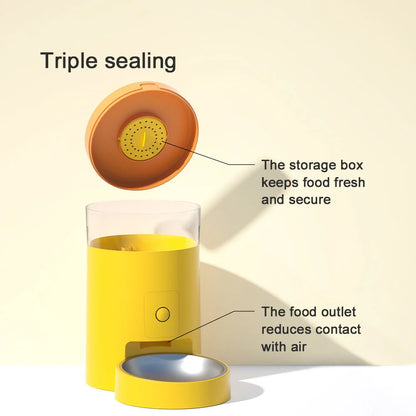 HEYBO Automatic Cat Feeder Wi-Fi Rechargeable Cats Food Dispenser with 30-Day Life