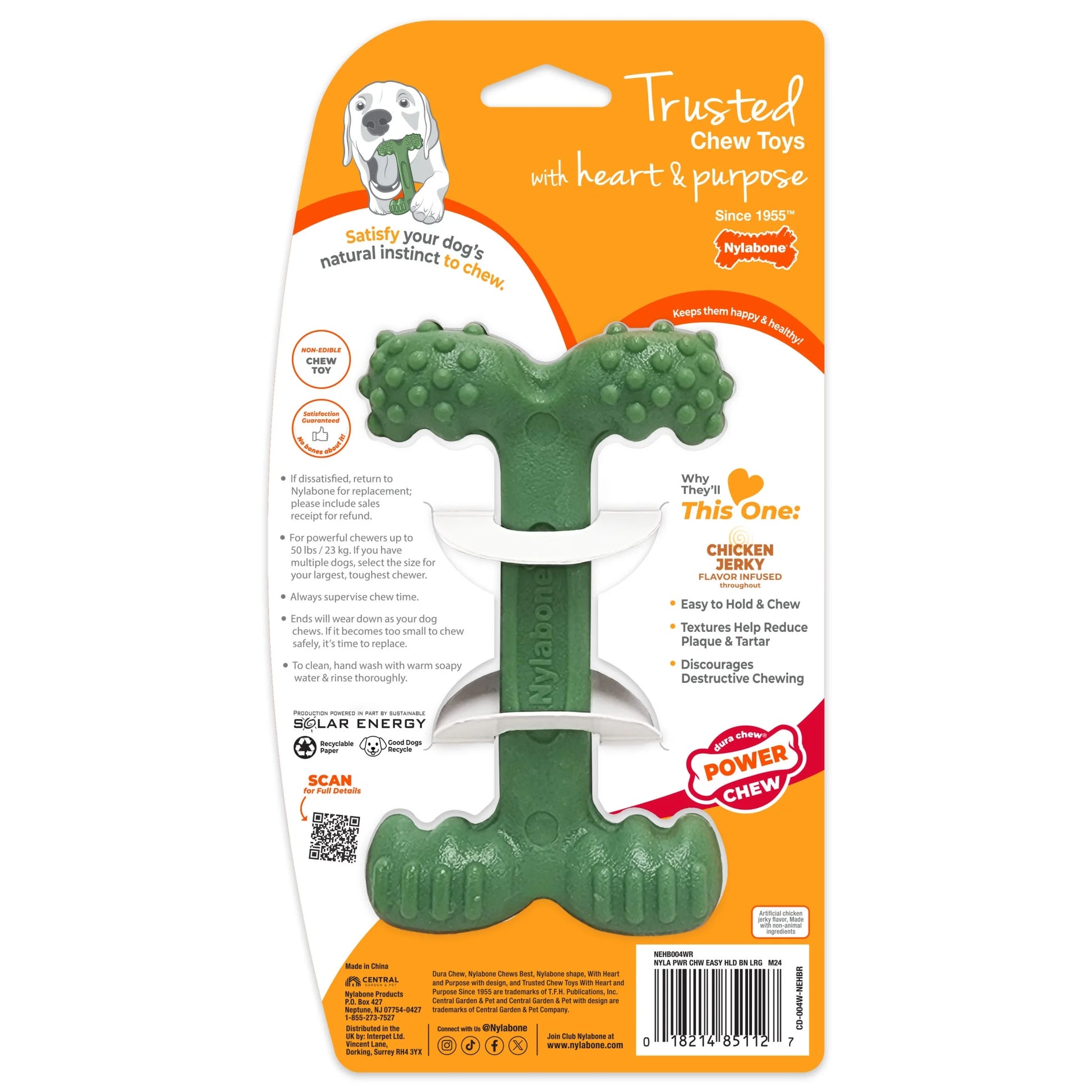 Power Chew Comfort-Hold Dog Dental Chew Toy Chicken Jerky Large (1 Count)