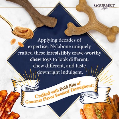 Gourmet Style Strong Wishbone Dog Chew Toy Peanut Butter Small/Regular - up to 25 Ibs.