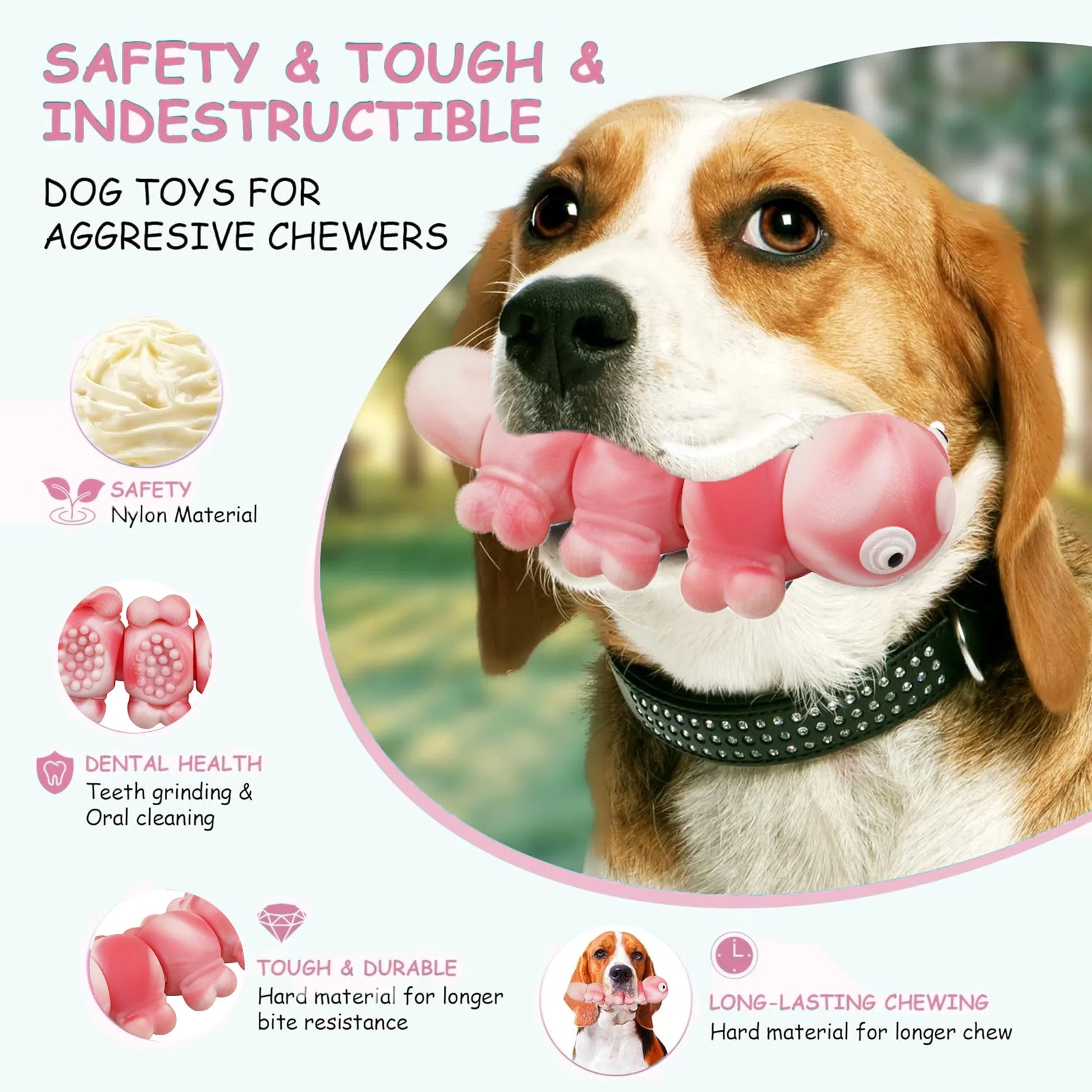Dogs Chew Toys for Aggressive Chewers, Long Lasting Dog Toys, Indestructible Dog Toys, Tough Dog Toys, for Large/Medium Dogs Chew