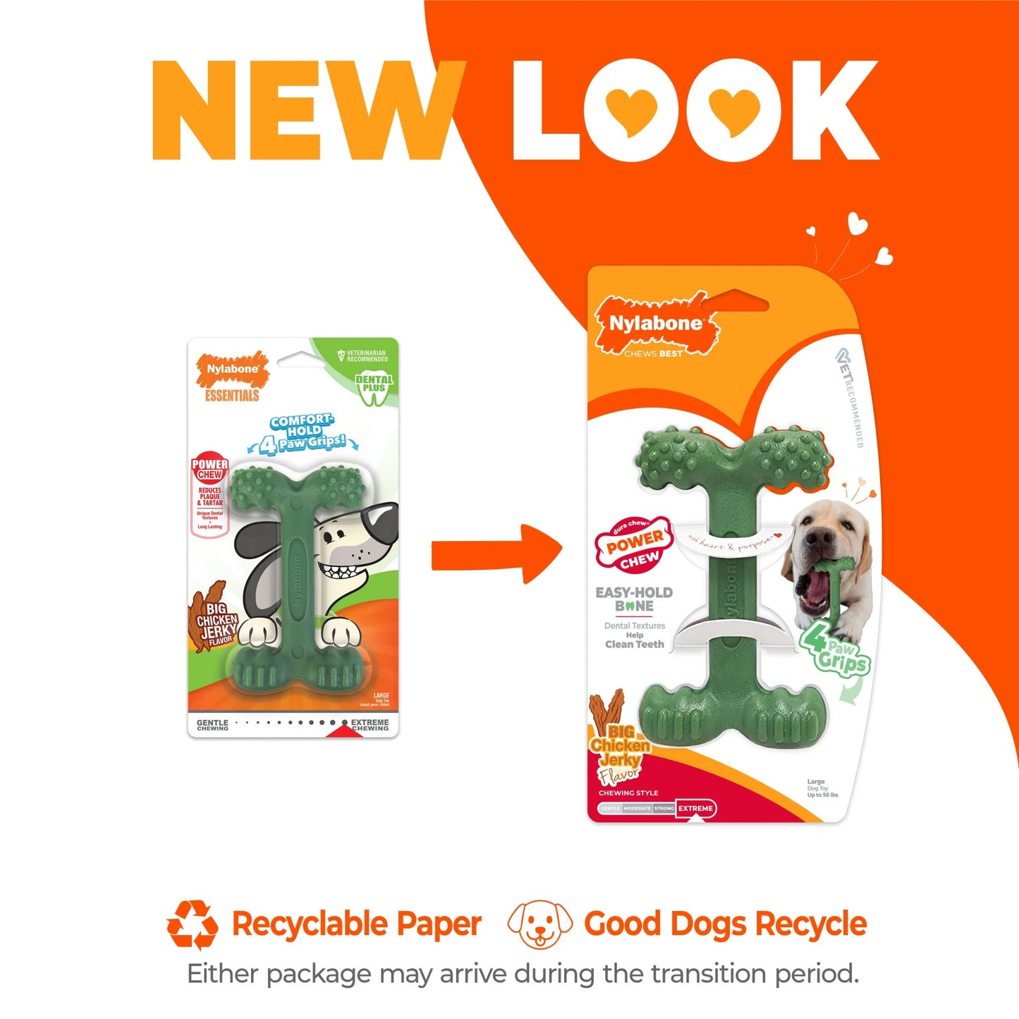 Power Chew Comfort-Hold Dog Dental Chew Toy Chicken Jerky Large (1 Count)