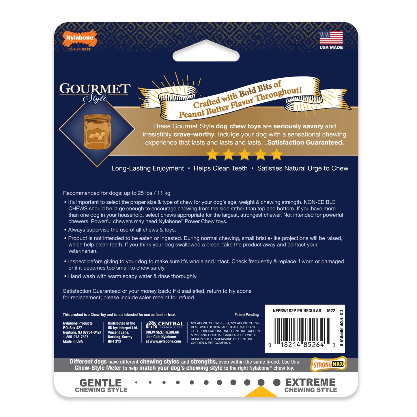 Gourmet Style Strong Wishbone Dog Chew Toy Peanut Butter Small/Regular - up to 25 Ibs.