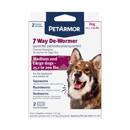 for Dogs 7 Way De-Wormer for Medium & Large Dogs