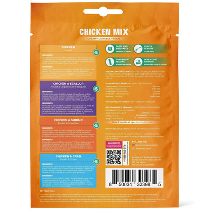 Creamy Lickable Cat Treats Wet Squeeze Tubes 20 Sticks Chicken Mix Liquid Cat Snacks Skin & Coat Care Multivitamin Treats for Cats & Small Dogs Lick Up