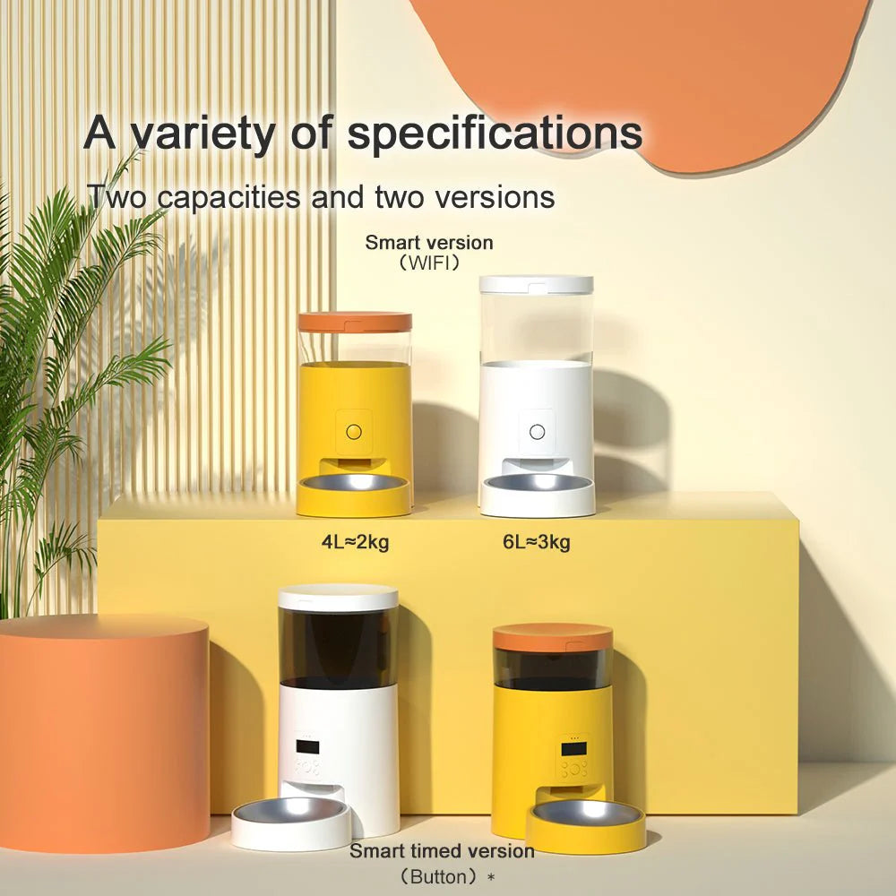 HEYBO Automatic Cat Feeder Wi-Fi Rechargeable Cats Food Dispenser with 30-Day Life